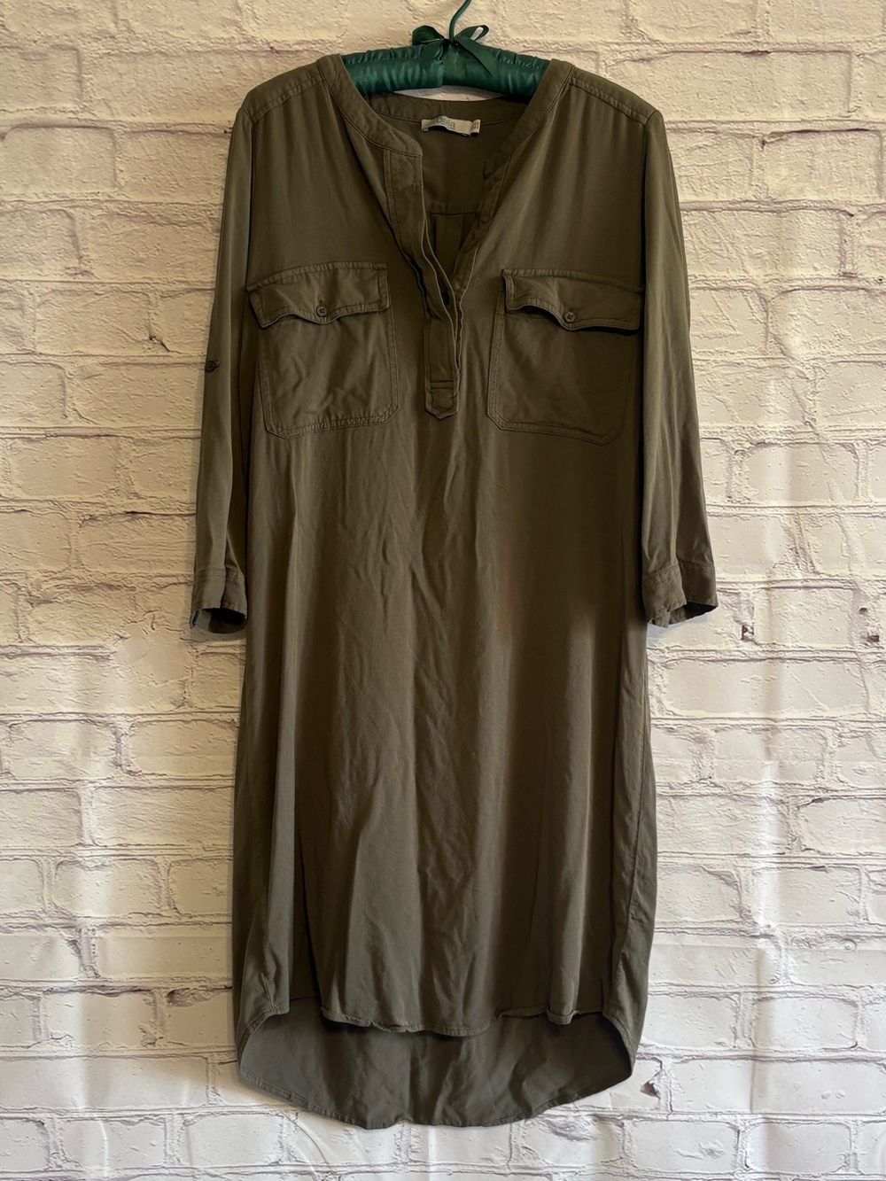 🌿5/$25 Dalia Olive Green Shirt Dress